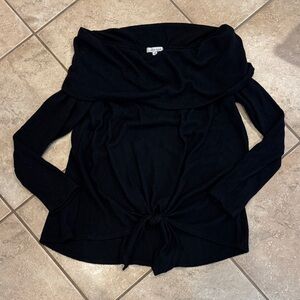 White Birch Black Off-Shoulder Sweater